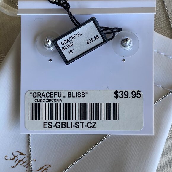 Rhodium Plated Silver tone Pave CZ Necklace & Earrings - Picture 6 of 7